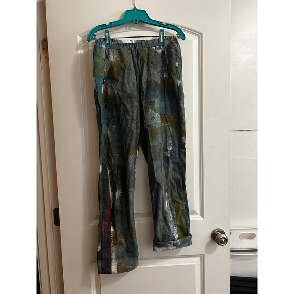 Sucesos Pants - Sucesos Hand Painted One of a Kind Cotton pants Womens Medium